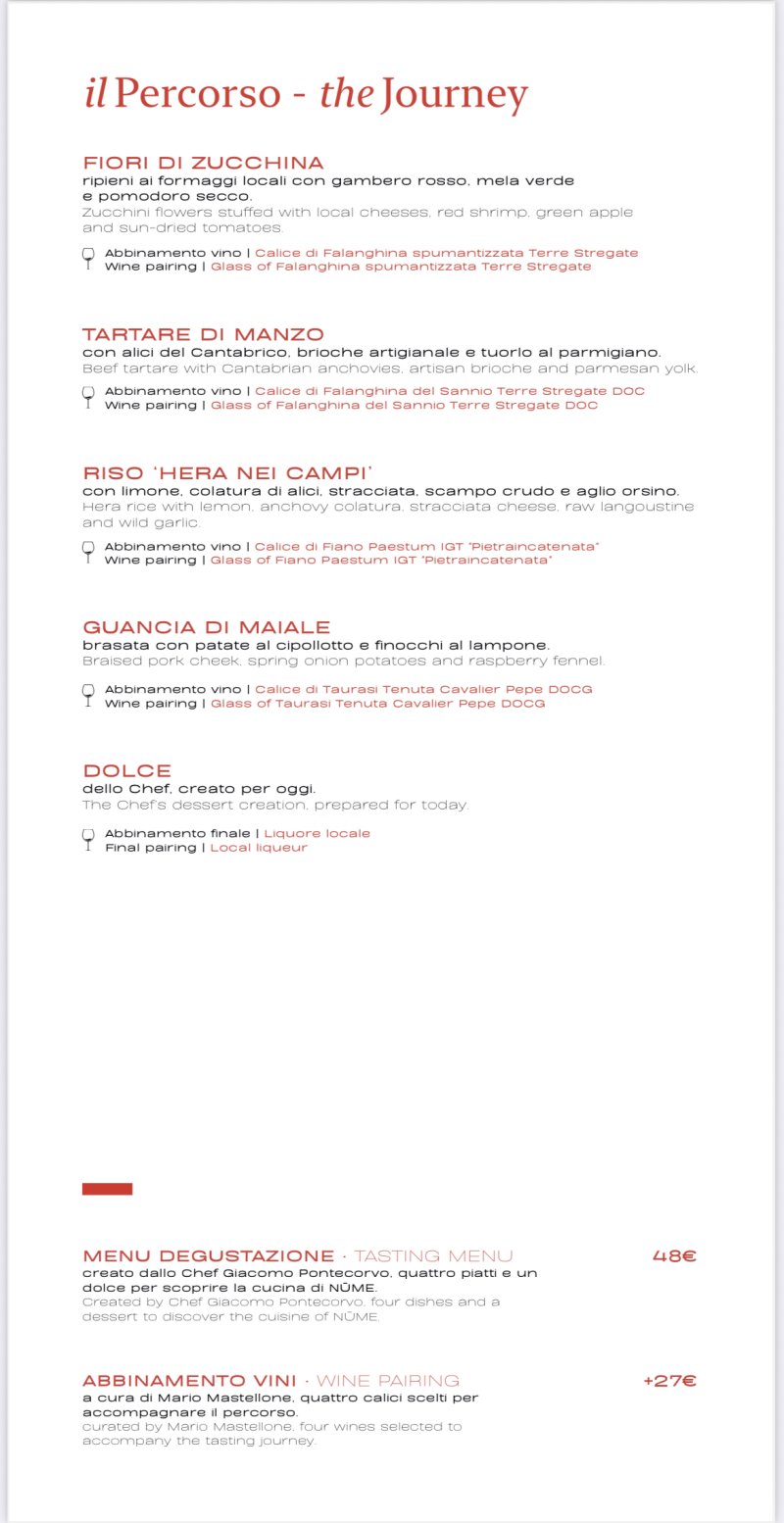 MENU DEGUSTAZIONE