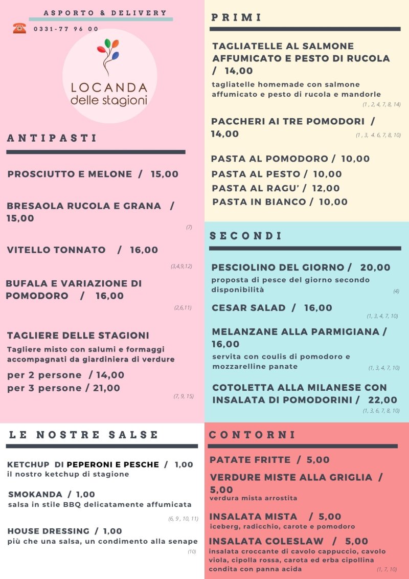 MENU' LUGLIO 
