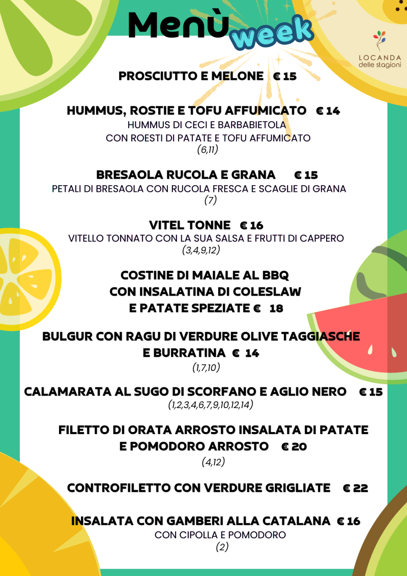 MENU' WEEK