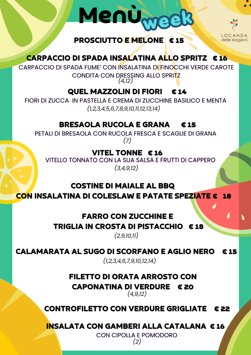 MENU' WEEK
