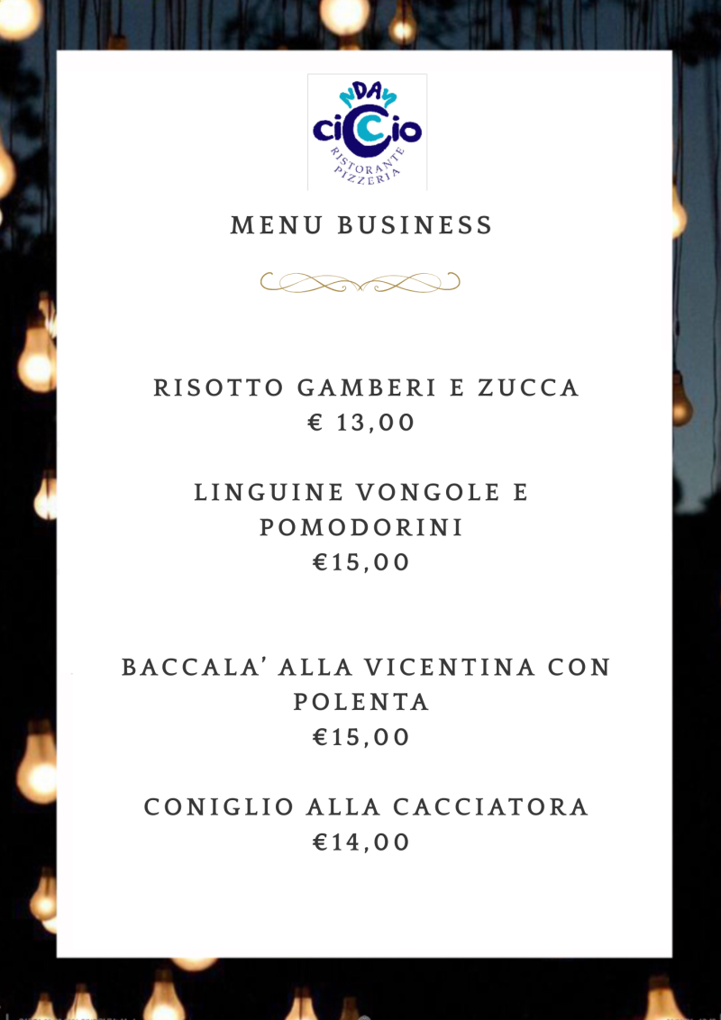 Menù Business 