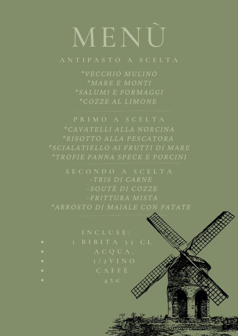 MENÙ FISSO È ALTRE INFO